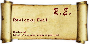 Reviczky Emil névjegykártya